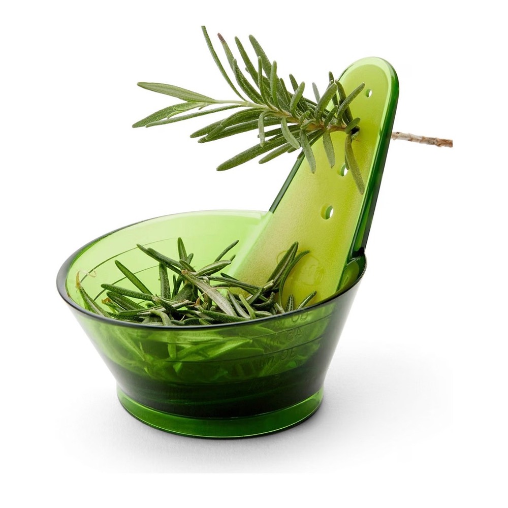 ZipStrip Herb Stripper Green Measuring Bowl Kitchen Gadget Rosemary Thyme